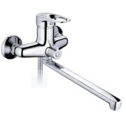 Смеситель д/ванны Feinise S2513-30F, плоский длинный излив, хром
