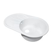 Мойка SANTREK AQUA ROUND SA-R750L чаша + крыло 750*460 мм (белый-331)