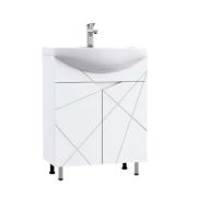Подстолье SANTREK HOME «Джой 50» (белый глянец) 2 дв. c ум. «Ладога-50» 465*800*276