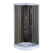Душ. кабина СТК (рег.№468190) AQUA-0101 (G) 90*90*215 низ.под.,зад.ст. чер.г/м,стек. тон.пр,хр. 4к.