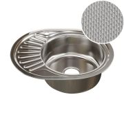 Мойка овал 45х57 (0,8) прав. вып 3 1/2 MIXLINE 18см с сифоном ДЕКОР (532303)