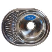 Мойка овал 45х57 (0,6) прав вып 3 1/2 MIXLINE 16 см с сифоном (528191)