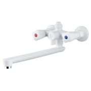 PL4-140P Смеситель для ванны с длинным изливом из высокопрочного пластика- БЕЛЫЙ